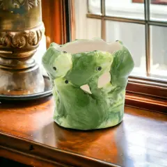 Ceramic Frog Tealight Candle Holder, Home D&eacute;cor, Gift for Her, Mom, Spring D&eacute;cor, Cottagecore, Nature Lover Gift