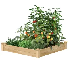 4 ft x 4 ft Cedar Raised Garden Bed for Outdoor Planting Projects