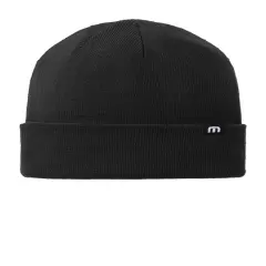 TravisMathew Solid Cuffed Beanie Acrylic Warm Comfortable Adjustable Cuff Black
