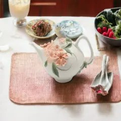 Ceramic Bluebird Apple Blossom Teapot, Gift for Her, Gift for Mom, Kitchen D&eacute;cor, Tea Party D&eacute;cor, Caf&eacute; D&eacute;cor, Kitchen Decor