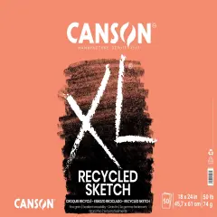 Canson XL Recycled Sketch Pad 18"X24"-Fold Over, 50 Sheets