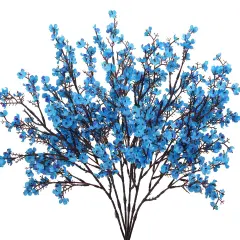 AILANDA 6 Bundles Baby Breath Flowers Artificial Bulk Fake Gypsophila Bouquets Sky Blue Real Touch Silk Floral Arrangements for Table Centerpieces Wedding Home Farmhouse Party DIY Decor