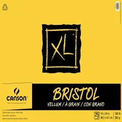 Canson XL Bristol Vellum Pad 19"X24"-Fold Over, 25 Sheets