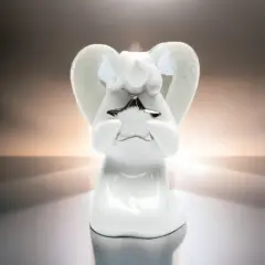 Ceramic Angel Holding Star Figurine, Home D&eacute;cor, Religious D&eacute;cor, Religious Gift, Church D&eacute;cor, Baptism Gift