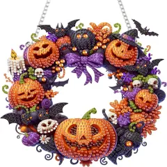 Diamond Art Painting Hanging Kit for Adult(Halloween Pumpkin)