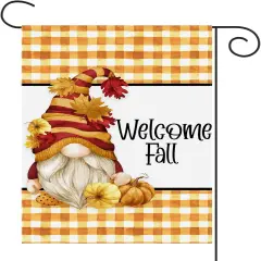 Welcome Fall Gnome Garden Flag