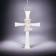 Ceramic Praying Girl On The Cross Wall Decor, Home D&eacute;cor, Religious D&eacute;cor, Religious Gift, Church D&eacute;cor, Baptism Gift