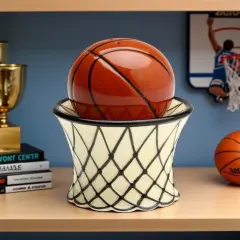 Hand Painted Ceramic Basketball Salt & Pepper Shakers, Home D&eacute;cor, Gift for Him, Gift for Dad, Kitchen D&eacute;cor, Game Room Decor