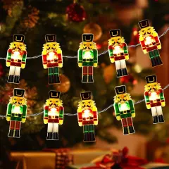 Christmas Decorations Indoor 10FT 30 LED Nutcracker String Lights Cute Fairy Lights Indoor Outdoor for New Year Party, Fireplace, Window, Front Door