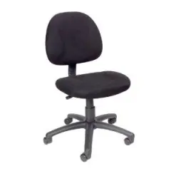 Black Polypropylene Office Chair with Padded Seat, Lumbar Support and Adjustable Height