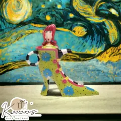 Ceramic Lady Blue Flower High Heel Shoes Teapot, Gift for Her, Gift for Mom, Kitchen D&eacute;cor, Tea Party D&eacute;cor, Caf&eacute; D&eacute;cor