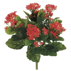 Allstate Kalanchoe Artificial Floral Bush Spray - 13.5" - Flame Red and Green