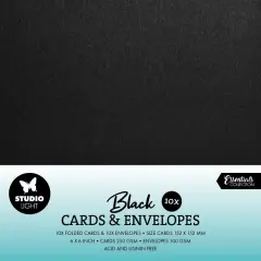 Studio Light Consumables 6"X6" Cards & Envelopes 20/Pkg-Nr. 11 Black