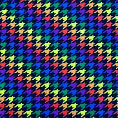 1 Yard Rainbow Houndstooth Stretch Spandex Fabric for Costumes and Activewear 58"/60" Width Black