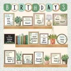 Eucalyptus Birthday Bulletin Board Set for Classroom