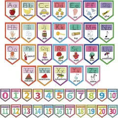 48 Pieces Alphabet and Number Bulletin Board Set