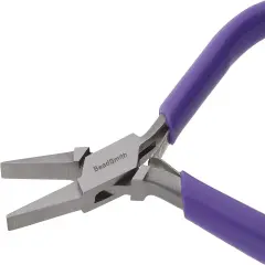 The Beadsmith Flat Nose Pliers &ndash; 4.5 inches (114mm) &ndash; Purple Vinyl Grip Handle with Double Leaf Springs &ndash; Jewelry Making Tool for Creating Bracelets, Earrings and Necklaces