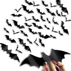 56Pcs Bats Wall Halloween Decorations
