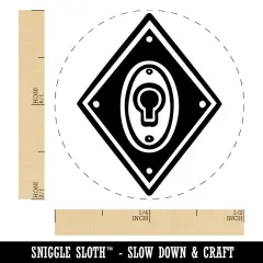 Elegant Antique Vintage Keyhole Lock Diamond Self-Inking Rubber Stamp Crafting Fuchsia