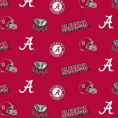 Licensed NCAA University of Alabama All Over AL-045 Cotton Fabric by the Yard