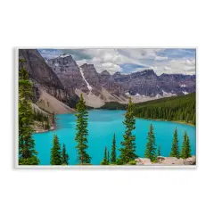 Stupell Industries Vivid Blue Valley Pond Framed Giclee Wall Art Design by Marty Hulsebos