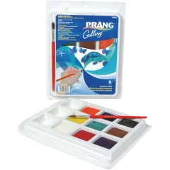 Gallery&trade; Tempera Cake Set, 9 Colors with Brush