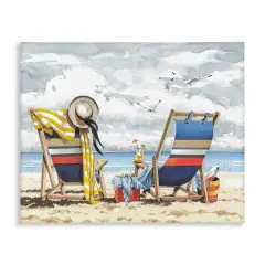 Stupell Industries Peaceful Beach Chairs Hangout Canvas Wall Art Design by John Rossini