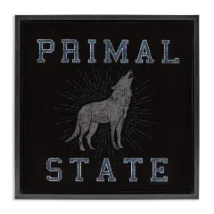 Stupell Industries Primal Wolf State Framed Floater Canvas Wall Art Design by Spirit Animals/Life Is High