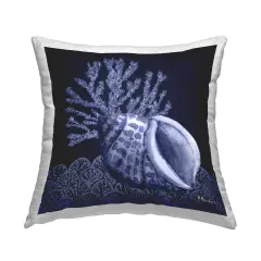 Shadow Shell Patterned Outdoor Printed Pillow Design by Paul Brent, 18 x 7 x 18