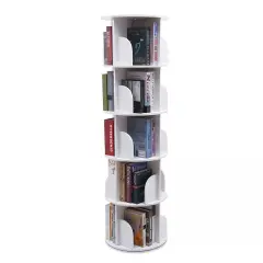 5-Tier 360&deg; Rotating Bookshelf Bookcase Storage Shelf Free standing Display Rack