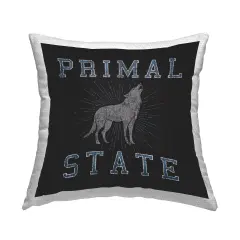 Primal Wolf State Outdoor Printed Pillow Design by Spirit Animals/Life Is High, 18 x 7 x 18