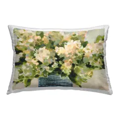 Dotted Hydrangeas Vase Outdoor Printed Pillow Design by Katrina Pete, 14 x 7 x 20