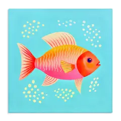 Stupell Industries Whimsical Orange Fish Canvas Wall Art Design by Andrea Haase