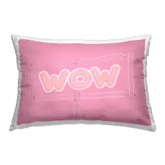 Wow Neon Lights Style Decorative Printed Throw Pillow Design by Sundance Group, LLC., 14 x 7 x 20