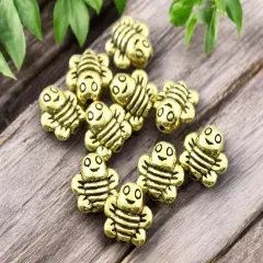 *100* 9mm Antique Gold Bee Beads