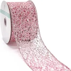 Sparkling Glitter Mesh Wired Ribbon Yards Rose Gold for Christmas Home Decor Bow Gift Wrapping DIY Crafts Wreath