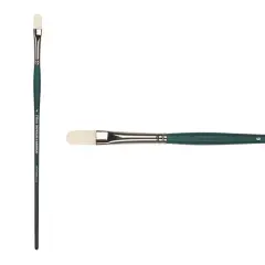 Creative Mark Imperial Professional Chungking Hog Bristle Brush - Filbert , Handmade Long Handle Oil Paint Brushes for Artists, Nickel-Plated Brass Ferrules, Stiff Yet Soft Natural Bristles