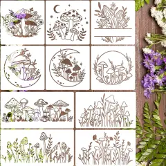 Mushrooms Stencils for Painting Reusable Mushroom Stencil