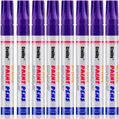 Purple Paint Markers, 8 Pack Oil-Based Waterproof Quick Dry Permanent Paint Pen Set