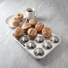 Muffin and Cupcake Pan, 12 Standard Cup, Stainless Steel
