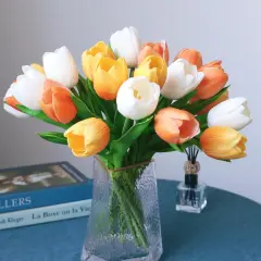 Autumng-Colors Tulip Flowers Artificial Luxury Big Tulip