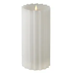 Christmas Sutton Fluted Motion Flameless Candle 5x11 White