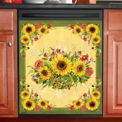 Collections Etc Sunflower Blossom Design Dishwasher Magnet