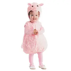 Toddler Piglet Costume Pink Plush Animal Outfit for Halloween