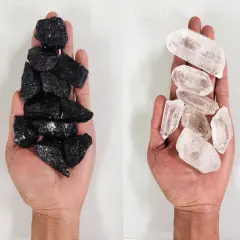 Black Tourmaline & Quartz Crystal Combo