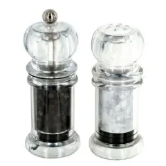 Plastic Salt Shaker and Pepper Grinder Mill Value Set - Great for Camping or RV