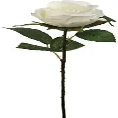 Timeless Elegance 20" Silk White Rose Bud - Classic Artificial Floral Decor