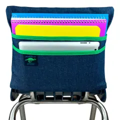 Aussie Pouch Chair Pocket with Double Pocket Design, Large, 17 Inches, Green Trim