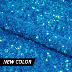 1 Yard Stretch Velvet Sequin Fabric 2 Way Polyester Spandex 36" x 60" Length by Width Turquoise/Tu