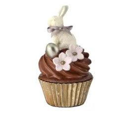 6" White Chocolate Bunny Cupcake Decor &ndash; Easter & Spring Display